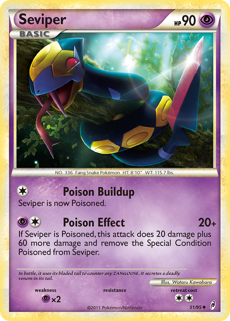 Seviper (51/95) [HeartGold & SoulSilver: Call of Legends] | Good Games North