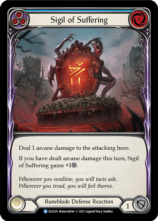 Sigil of Suffering (Blue) [ELE229] (Tales of Aria)  1st Edition Rainbow Foil | Good Games North