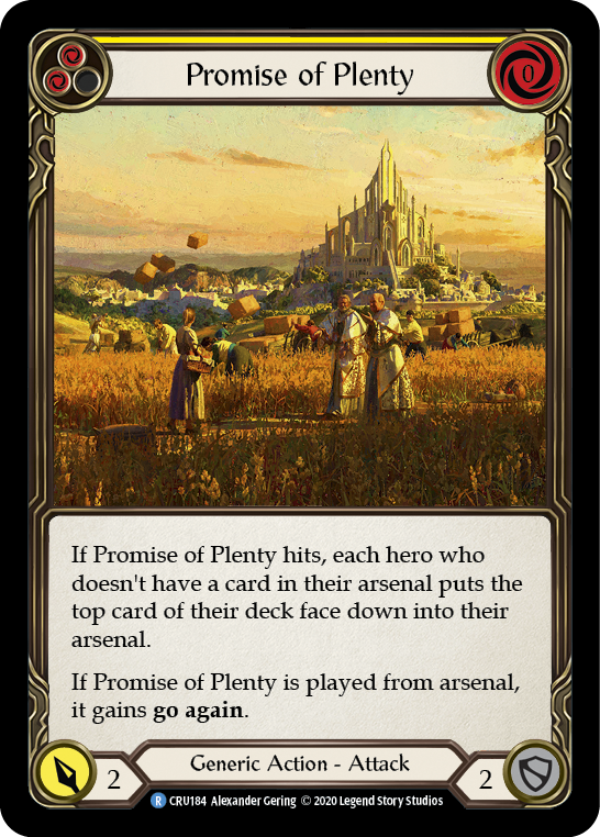 Promise of Plenty (Yellow) [CRU184] 1st Edition Normal | Good Games North