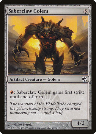 Saberclaw Golem [Scars of Mirrodin] | Good Games North