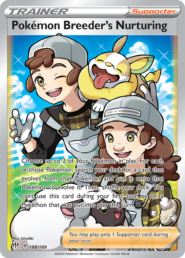 Pokemon Breeder's Nurturing (188/189) [Sword & Shield: Darkness Ablaze] | Good Games North