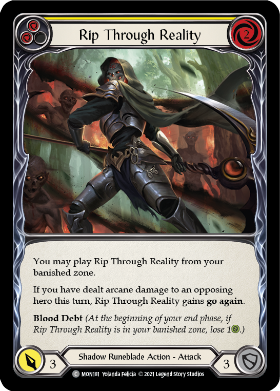 Rip Through Reality (Yellow) [MON181-RF] 1st Edition Rainbow Foil | Good Games North