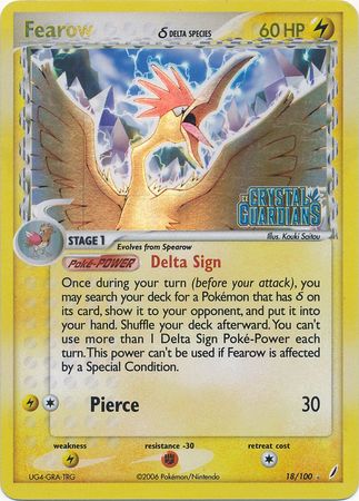 Fearow (18/100) (Delta Species) (Stamped) [EX: Crystal Guardians] | Good Games North