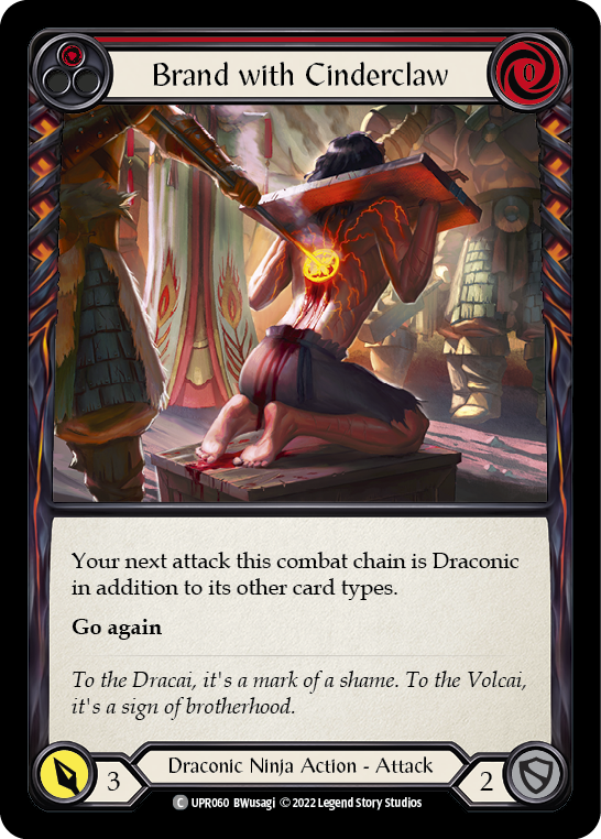 Brand with Cinderclaw (Red) [UPR060] (Uprising)  Rainbow Foil | Good Games North