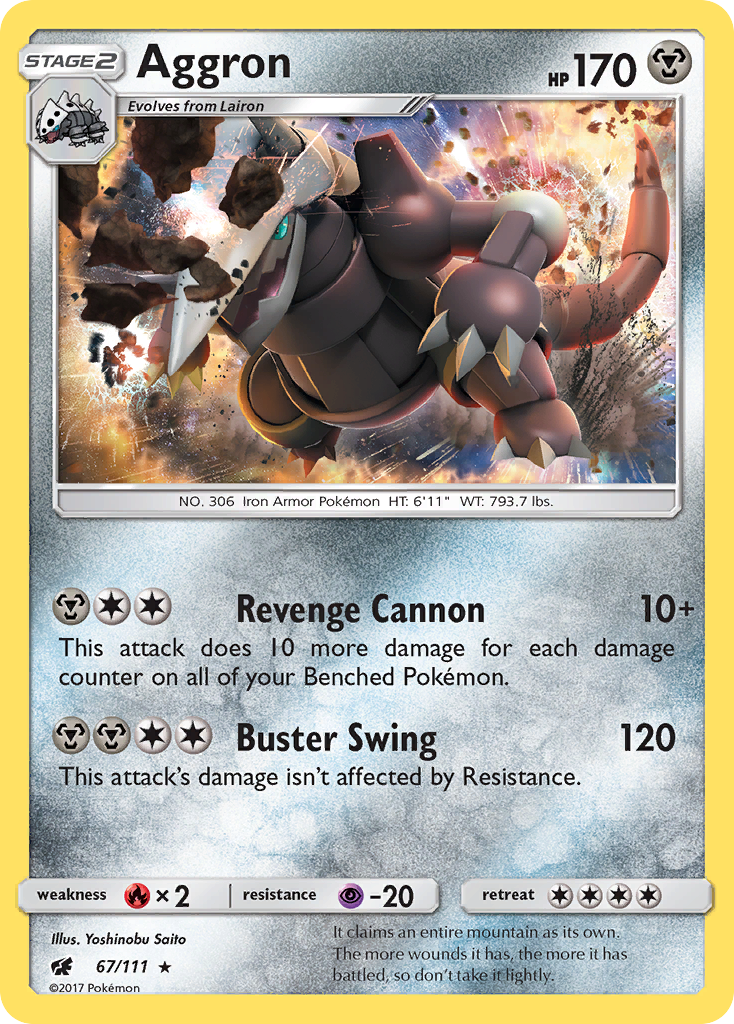Aggron (67/111) [Sun & Moon: Crimson Invasion] | Good Games North