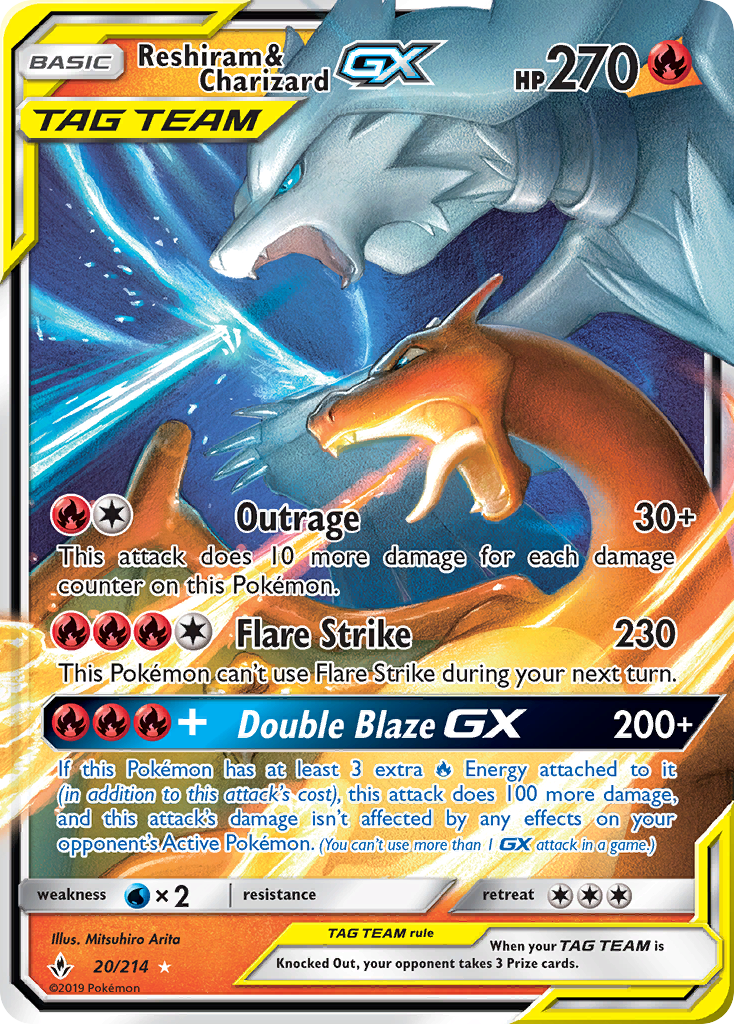 Reshiram & Charizard GX (20/214) [Sun & Moon: Unbroken Bonds] | Good Games North