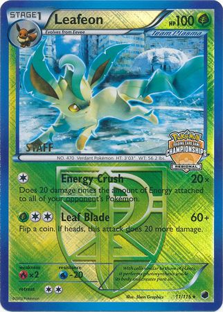 Leafeon (11/116) (Regional Championship Promo Staff) [Black & White: Plasma Freeze] | Good Games North