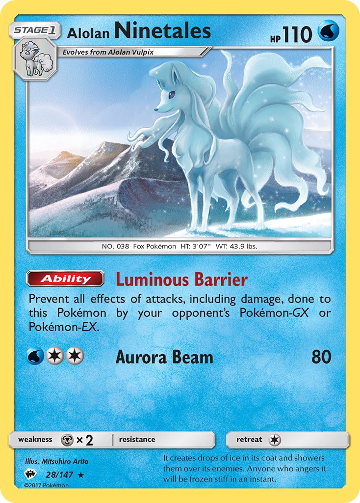 Alolan Ninetales (28/147) (Water Web Holo) (Theme Deck Exclusives) [Sun & Moon: Burning Shadows] | Good Games North