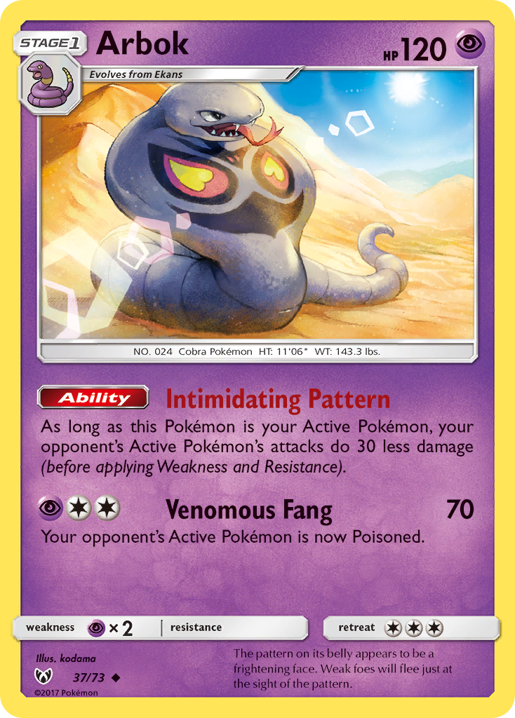 Arbok (37/73) [Sun & Moon: Shining Legends] | Good Games North