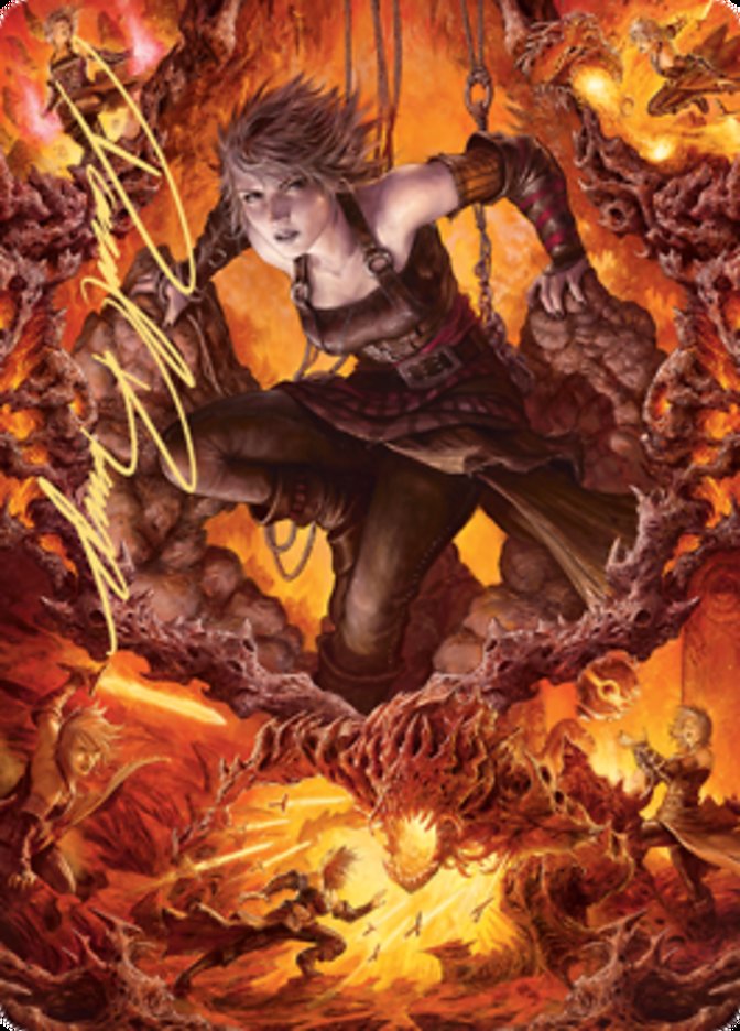 Nahiri, Heir of the Ancients 2 Art Card (Gold-Stamped Signature) [Zendikar Rising Art Series] | Good Games North
