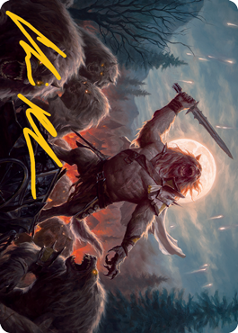 Tovolar, the Midnight Scourge 1 Art Card (Gold-Stamped Signature) [Innistrad: Midnight Hunt Art Series] | Good Games North