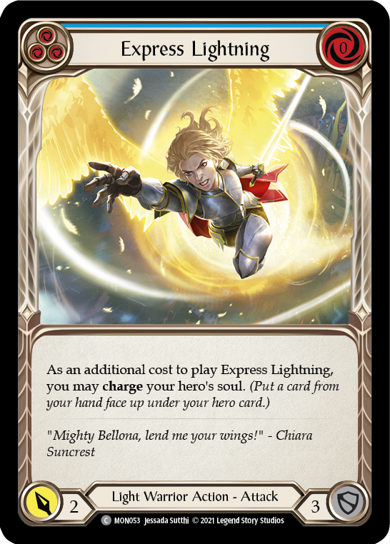 Express Lightning (Blue) [MON053-RF] 1st Edition Rainbow Foil | Good Games North