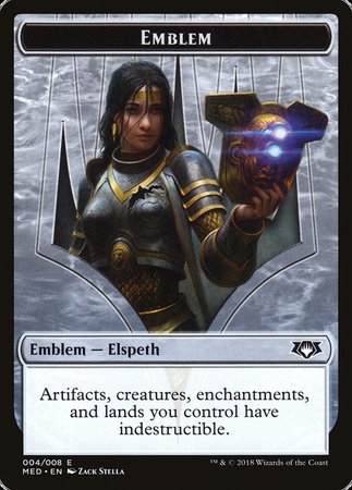 Emblem - Elspeth, Knight-Errant [Mythic Edition Tokens] | Good Games North