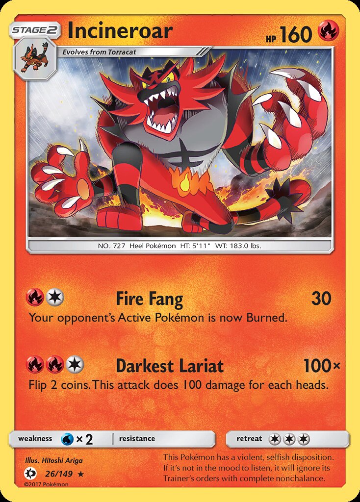 Incineroar (26/149) (Theme Deck Exclusive) [Sun & Moon: Base Set] | Good Games North