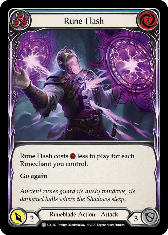 Rune Flash (Blue) [U-ARC102] Unlimited Rainbow Foil | Good Games North