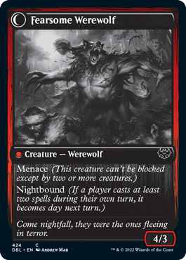 Fearful Villager // Fearsome Werewolf [Innistrad: Double Feature] | Good Games North