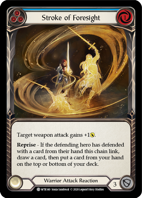 Stroke of Foresight (Blue) [U-WTR140] (Welcome to Rathe Unlimited)  Unlimited Rainbow Foil | Good Games North