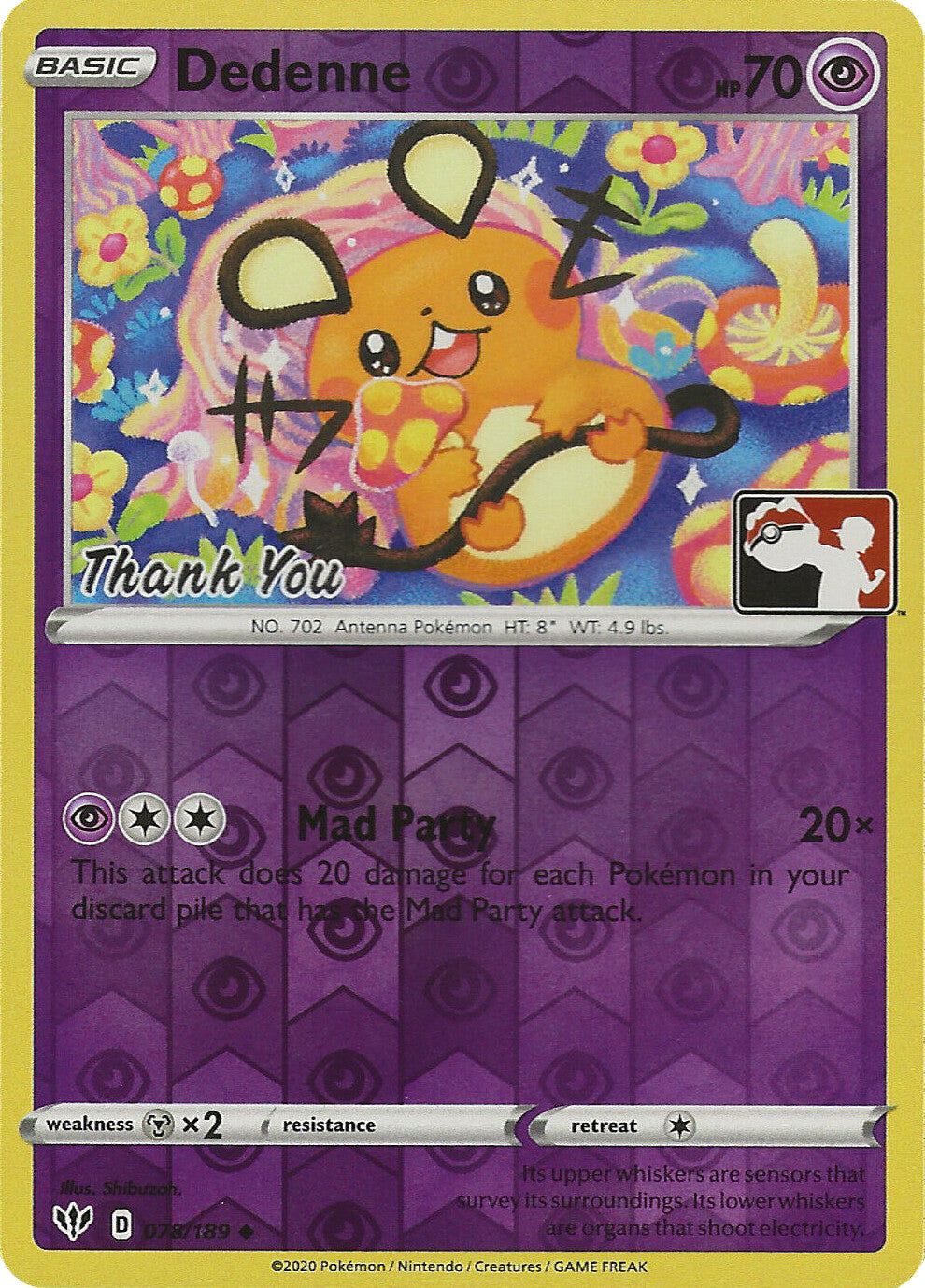 Dedenne (078/189) (Thank You Promo) [Sword & Shield: Darkness Ablaze] | Good Games North