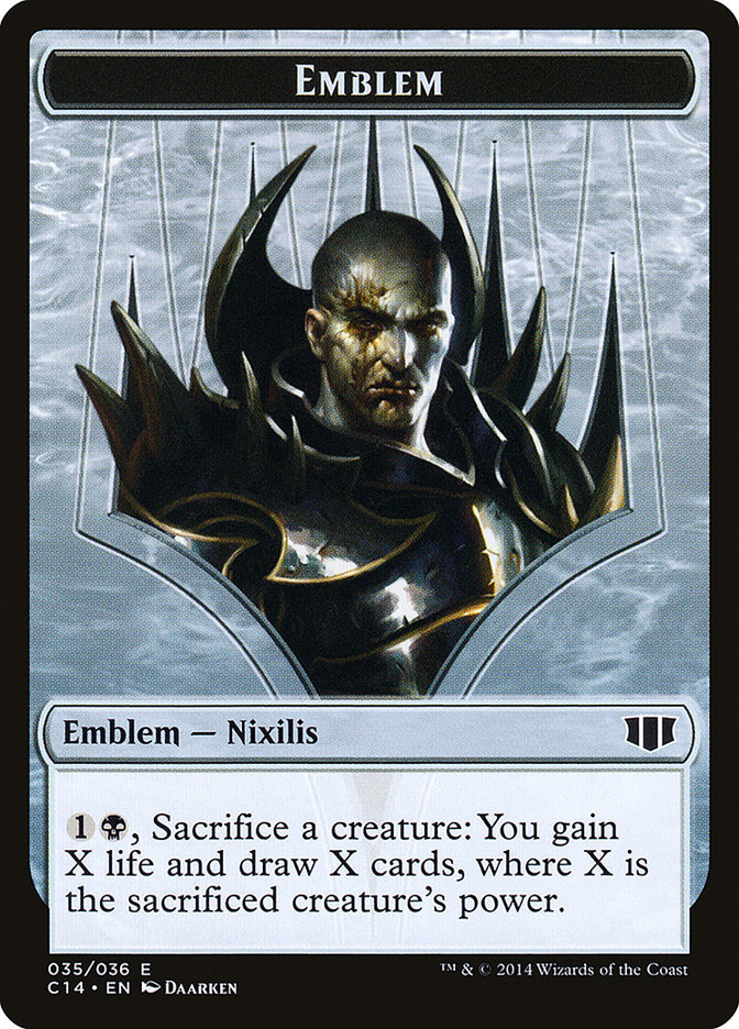 Ob Nixilis of the Black Oath Emblem // Zombie (016/036) Double-sided Token [Commander 2014 Tokens] | Good Games North