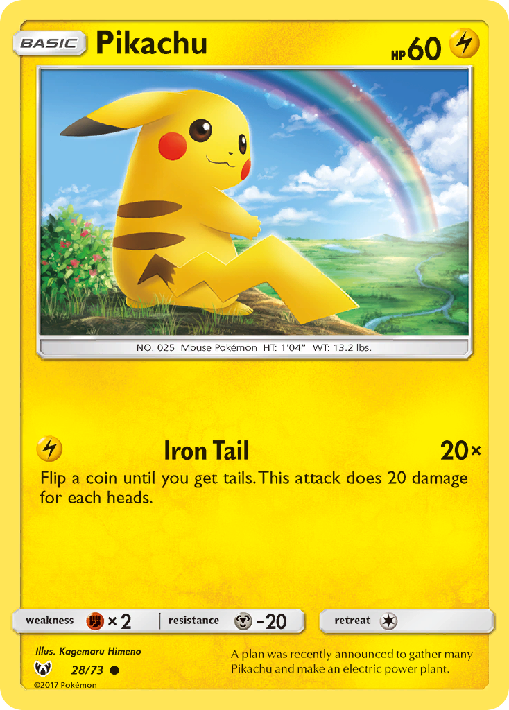Pikachu (28/73) [Sun & Moon: Shining Legends] | Good Games North