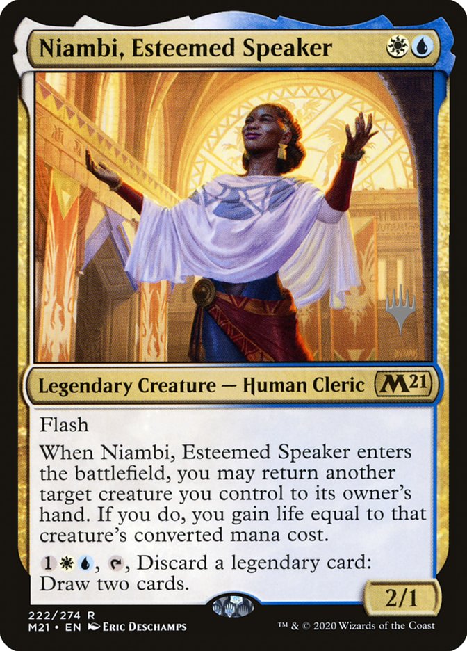 Niambi, Esteemed Speaker (Promo Pack) [Core Set 2021 Promos] | Good Games North