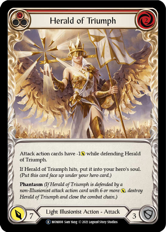 Herald of Triumph (Red) [U-MON008-RF] Unlimited Rainbow Foil | Good Games North