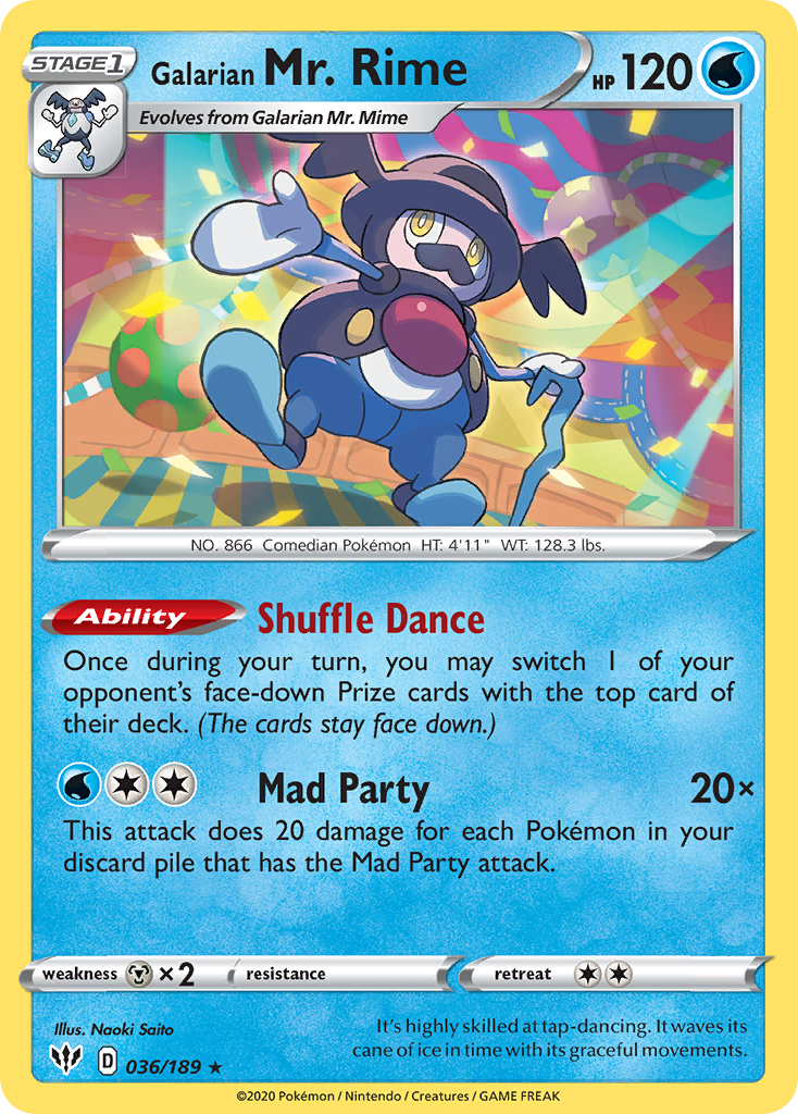 Galarian Mr. Rime (036/189) [Sword & Shield: Darkness Ablaze] | Good Games North