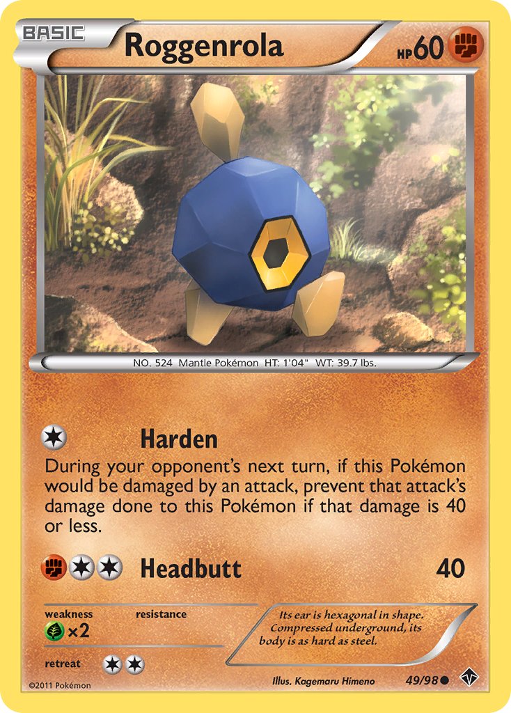 Roggenrola (49/98) (Cracked Ice Holo) (Blister Exclusive) [Black & White: Emerging Powers] | Good Games North