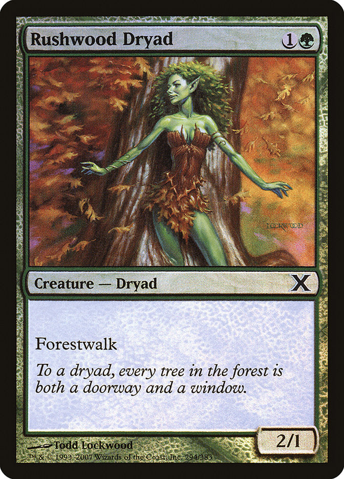 Rushwood Dryad (Premium Foil) [Tenth Edition] | Good Games North