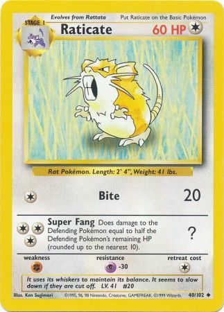 Raticate (40/102) [Base Set Unlimited] | Good Games North