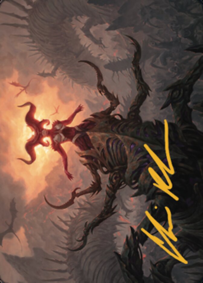 Sheoldred, the Apocalypse Art Card (Gold-Stamped Signature) [Dominaria United Art Series] | Good Games North