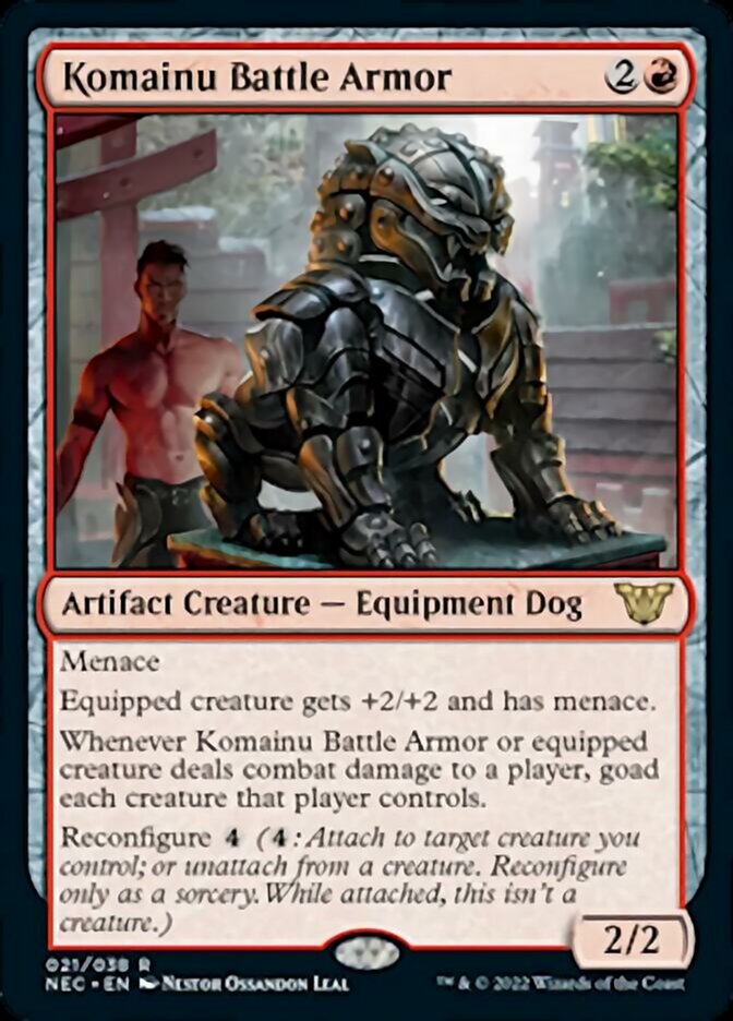 Komainu Battle Armor [Kamigawa: Neon Dynasty Commander] | Good Games North