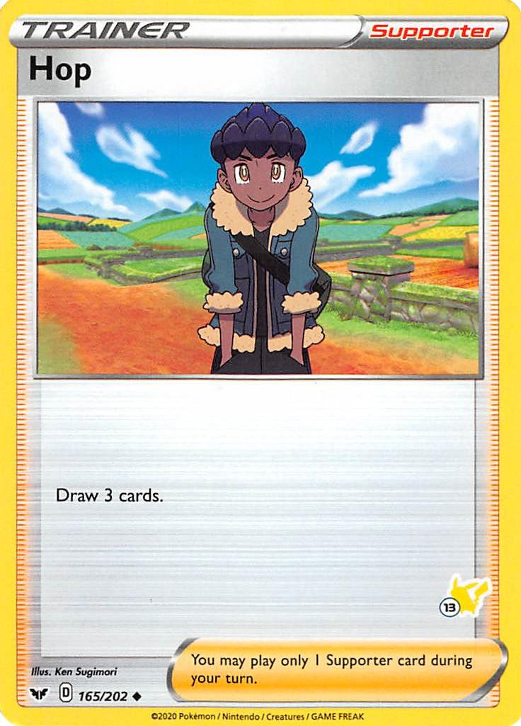 Hop (165/202) (Pikachu Stamp #13) [Battle Academy 2022] | Good Games North