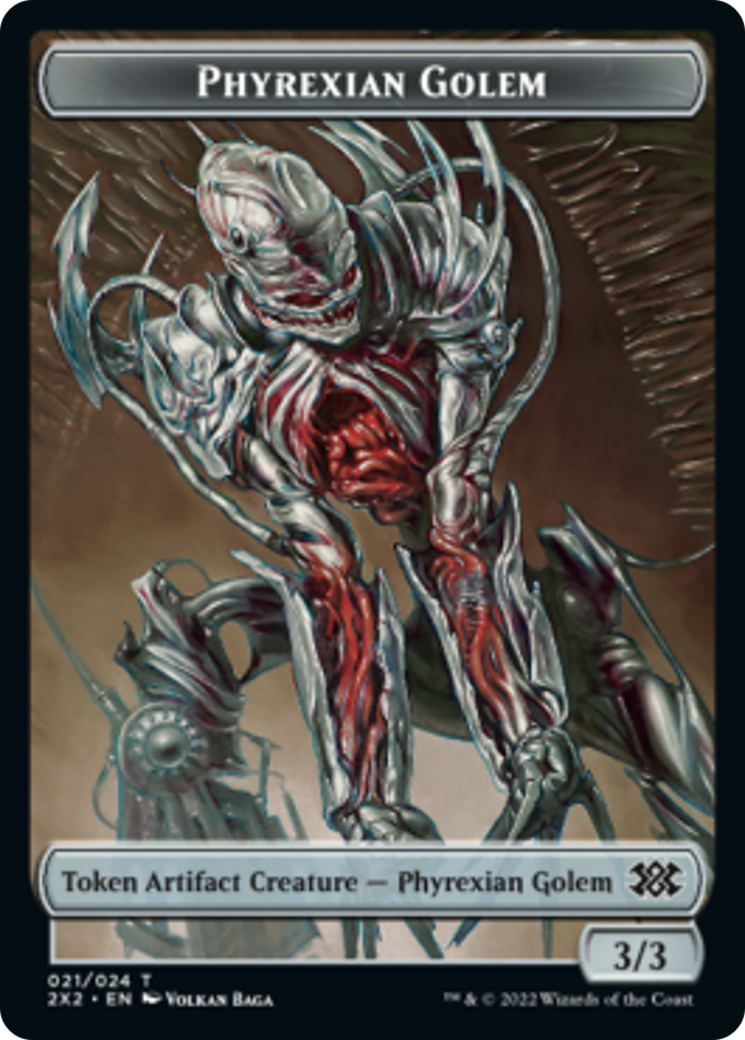 Saproling // Phyrexian Golem Double-sided Token [Double Masters 2022 Tokens] | Good Games North