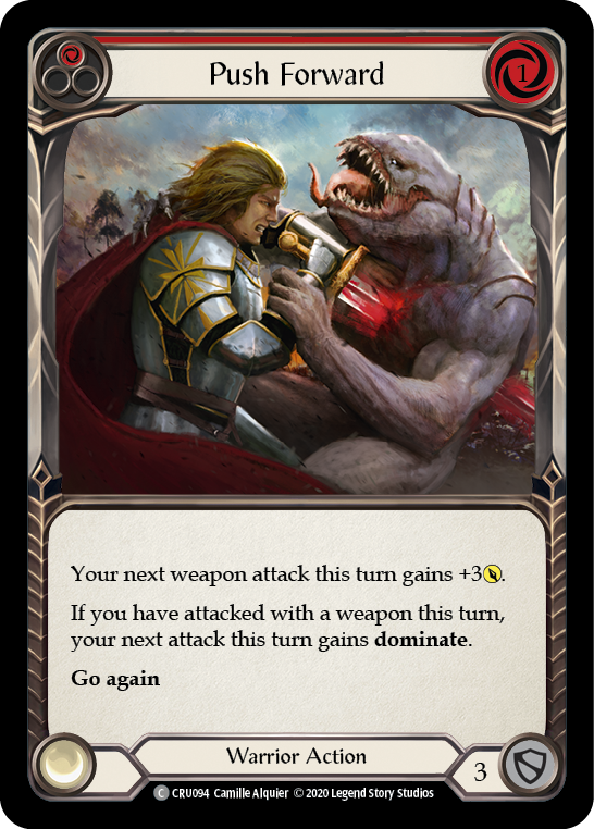 Push Forward (Red) [CRU094] 1st Edition Rainbow Foil | Good Games North