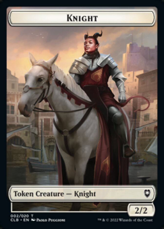 Treasure // Knight Double-sided Token [Commander Legends: Battle for Baldur's Gate Tokens] | Good Games North