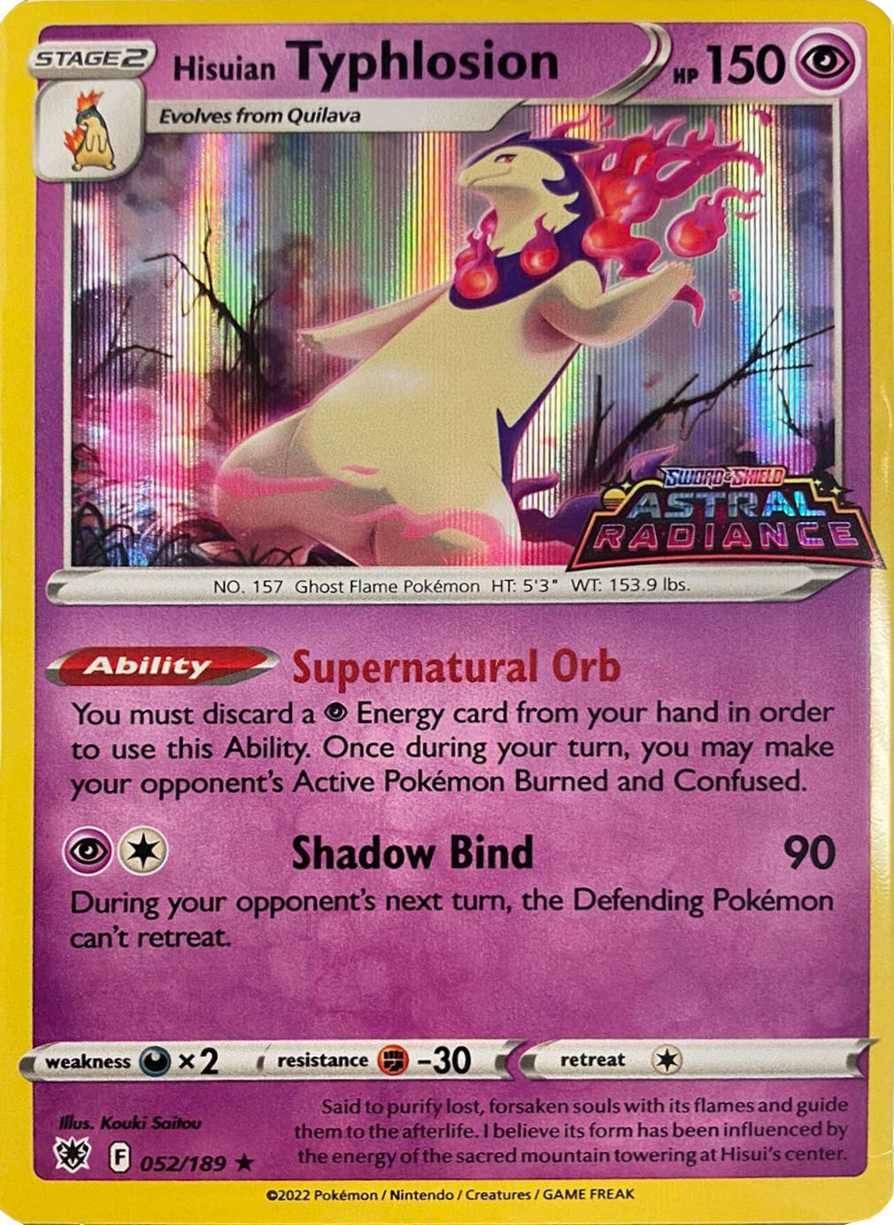 Hisuian Typhlosion (052/189) (GameStop Exclusive) [Sword & Shield: Astral Radiance] | Good Games North