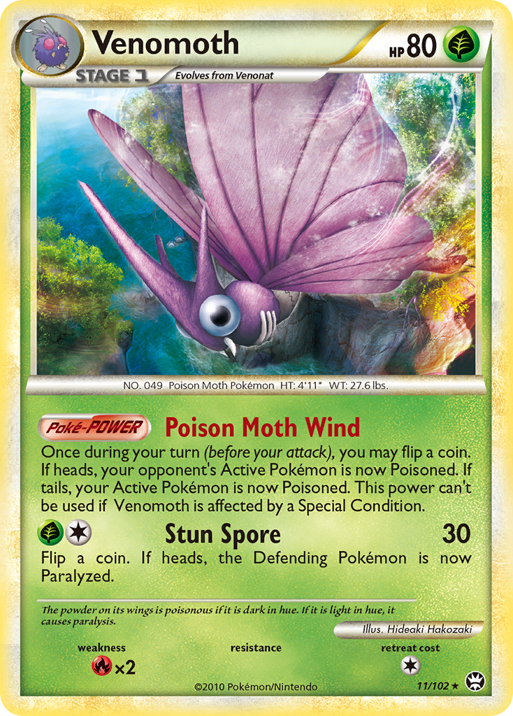 Venomoth (11/102) [HeartGold & SoulSilver: Triumphant] | Good Games North