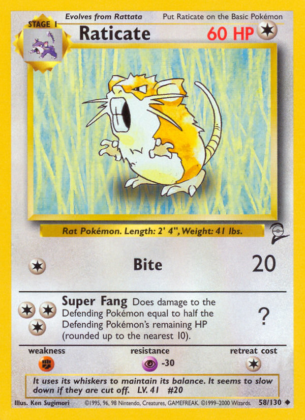 Raticate (58/130) [Base Set 2] | Good Games North