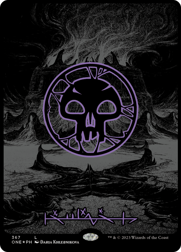 Swamp (367) (Oil Slick Raised Foil) [Phyrexia: All Will Be One] | Good Games North