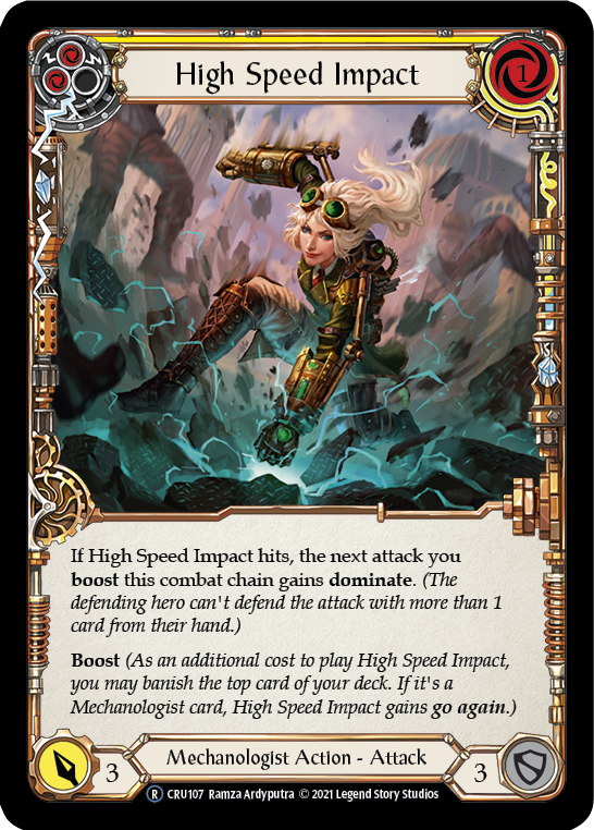 High Speed Impact (Yellow) [U-CRU107-RF] Unlimited Rainbow Foil | Good Games North