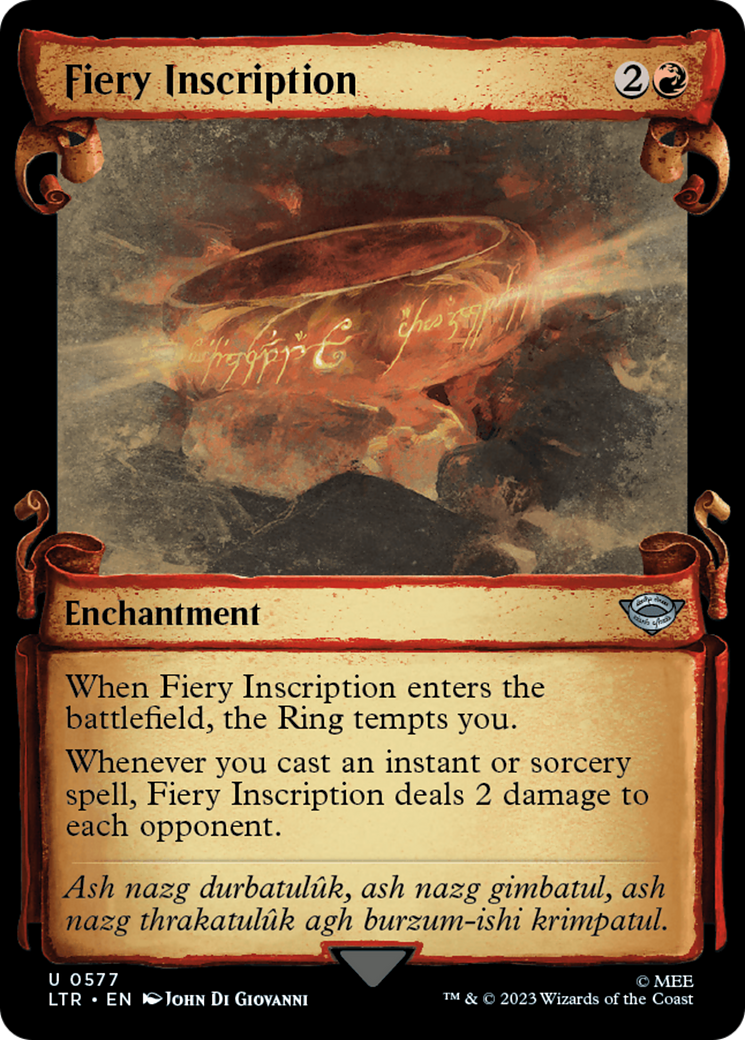 Fiery Inscription [The Lord of the Rings: Tales of Middle-Earth Showcase Scrolls] | Good Games North