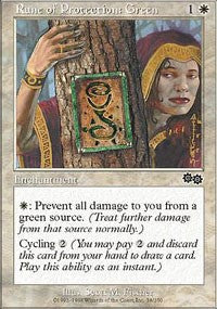 Rune of Protection: Green [Urza's Saga] | Good Games North
