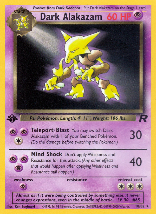 Dark Alakazam (18/82) [Team Rocket 1st Edition] | Good Games North
