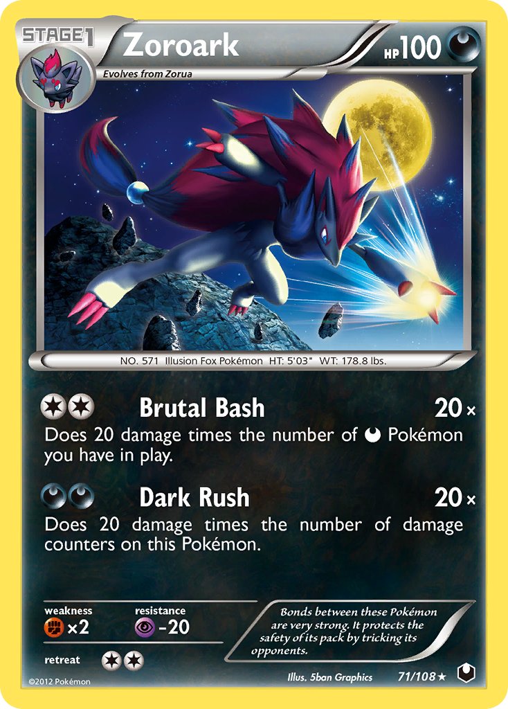 Zoroark (71/108) (Cracked Ice Holo) (Theme Deck Exclusive) [Black & White: Dark Explorers] | Good Games North