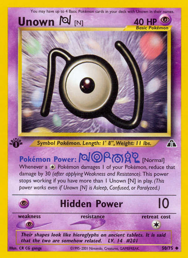 Unown [N] (50/75) [Neo Discovery 1st Edition] | Good Games North