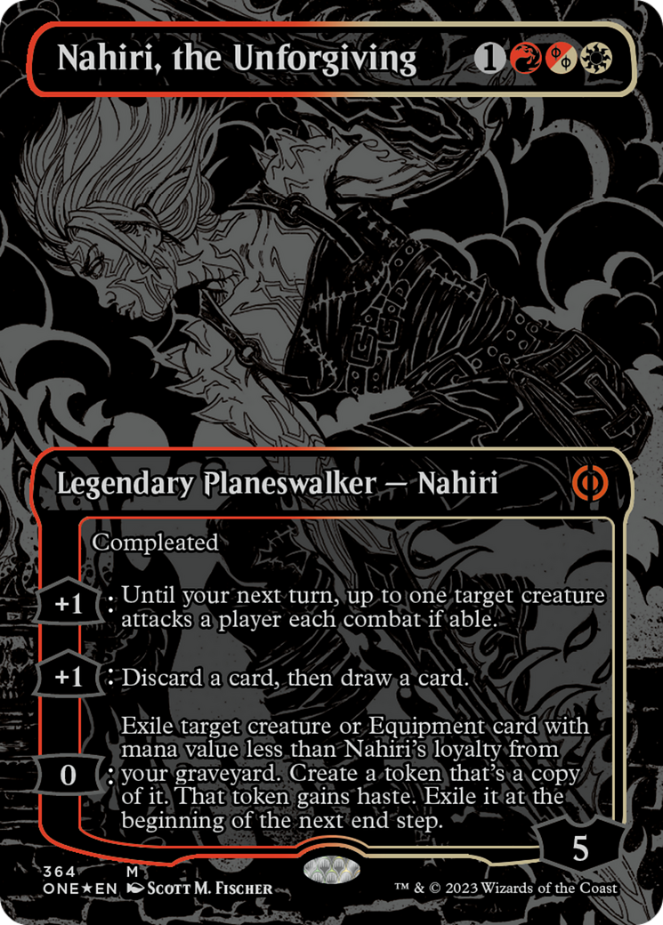Nahiri, the Unforgiving (Oil Slick Raised Foil) [Phyrexia: All Will Be One] | Good Games North