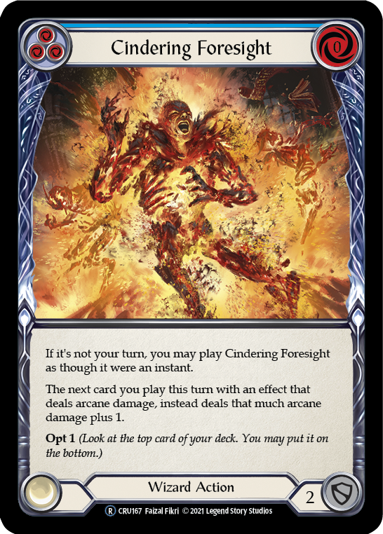 Cindering Foresight (Blue) [U-CRU167-RF] Unlimited Rainbow Foil | Good Games North