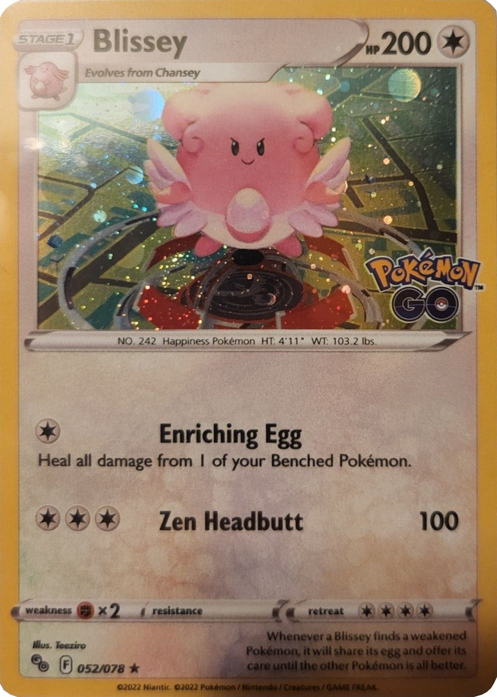 Blissey (052/078) (Cosmos Holo) [Pokémon GO] | Good Games North