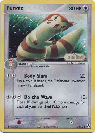 Furret (33/92) (Stamped) [EX: Legend Maker] | Good Games North
